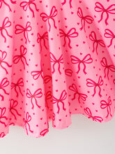 Load image into Gallery viewer, Toddler Girls Valentine’s Day Pink Bow Print Dress
