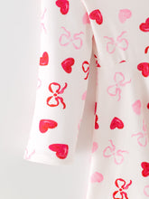Load image into Gallery viewer, Toddler Girls Valentine Bow Heart Shape Print Dress
