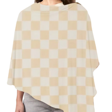Load image into Gallery viewer, Butter Cream &amp; White Checkered Carseat Cover
