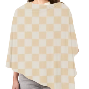 Butter Cream & White Checkered Carseat Cover