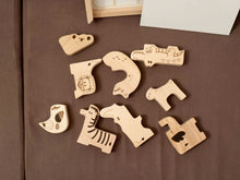 Load image into Gallery viewer, Wooden Safari Animal Puzzle Box for Toddlers
