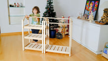 Load image into Gallery viewer, Montessori Wooden Wardrobe Set: Ideal Child Clothing Organizer
