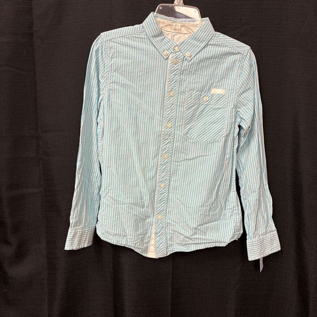 striped btn down top