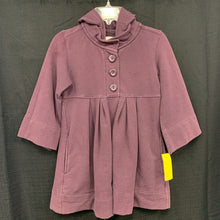 Load image into Gallery viewer, girls hooded 3 button coat
