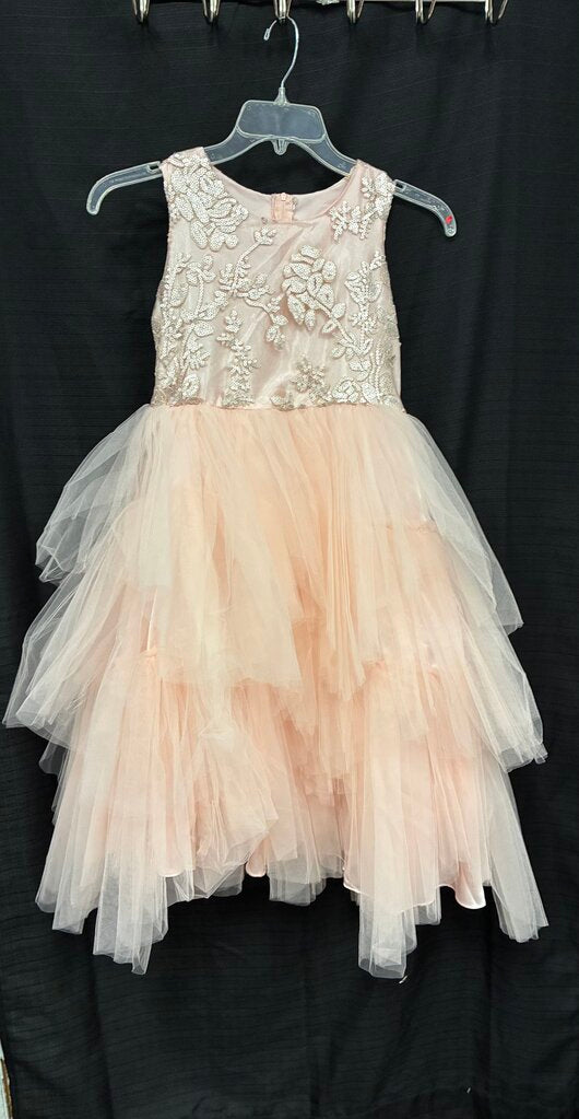 formal sequin flower puffy dress