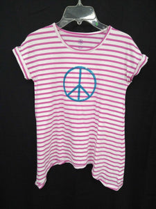 striped peace sign top