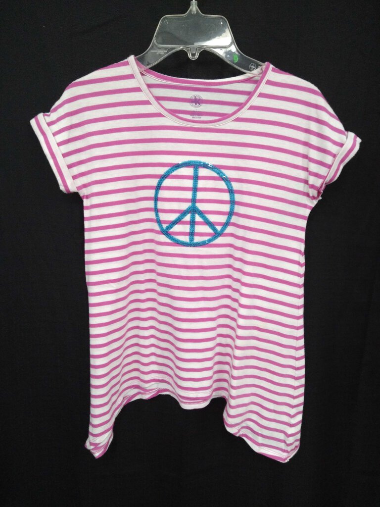 striped peace sign top
