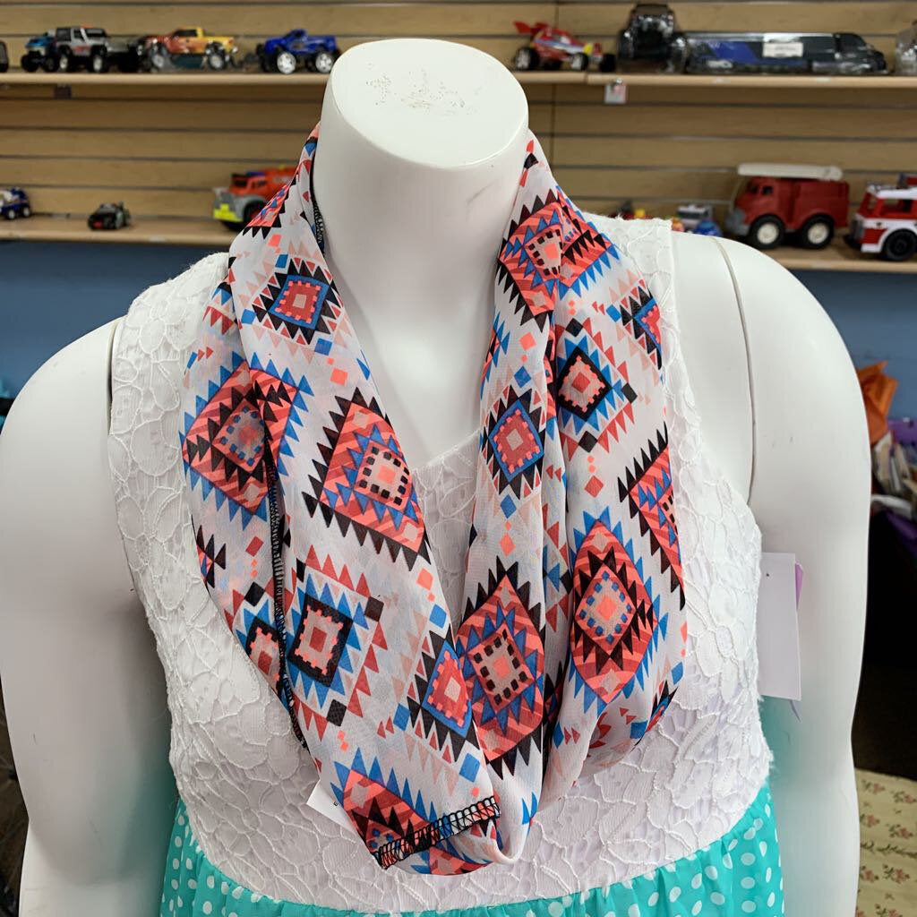 Aztec pattern infinity scarf