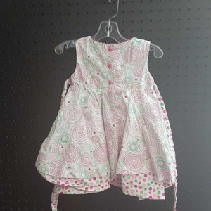 sleeveless multi circle dress w/polka dot belt
