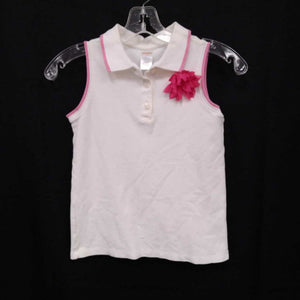 sleeveless polo top w./flower