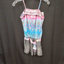 Load image into Gallery viewer, spaghetti strap paisely top w/attached denim shorts
