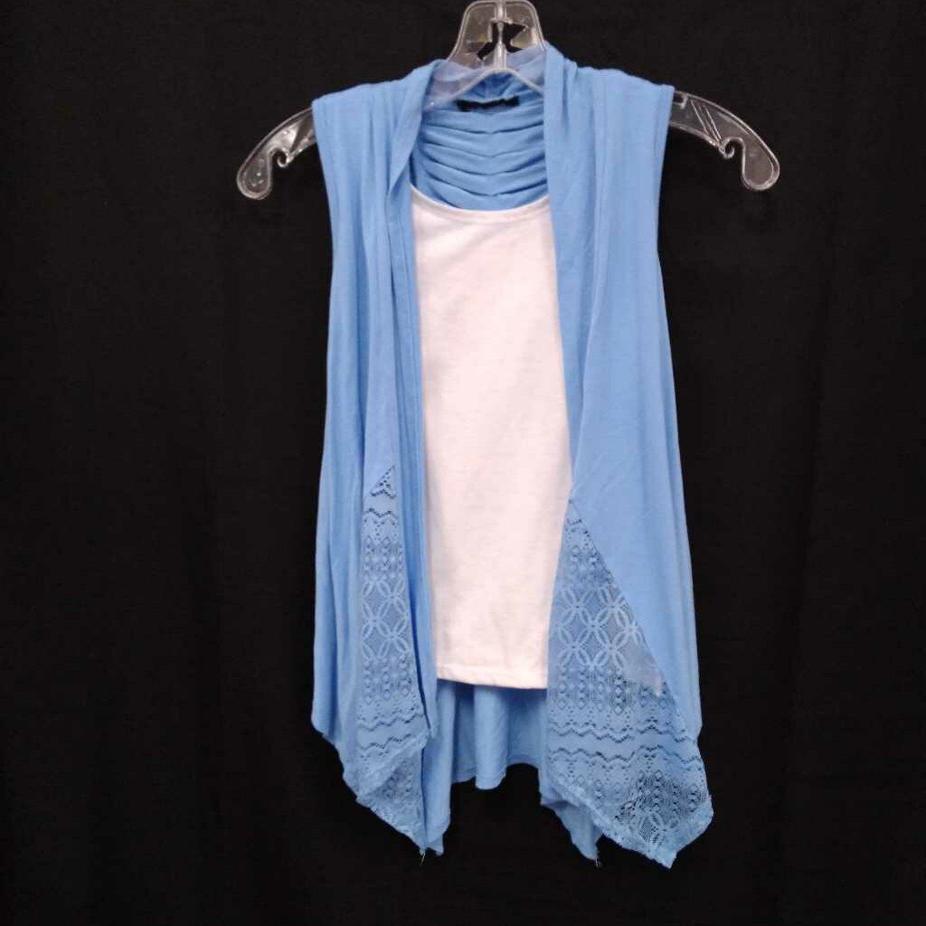 sleeveless top w/overlay