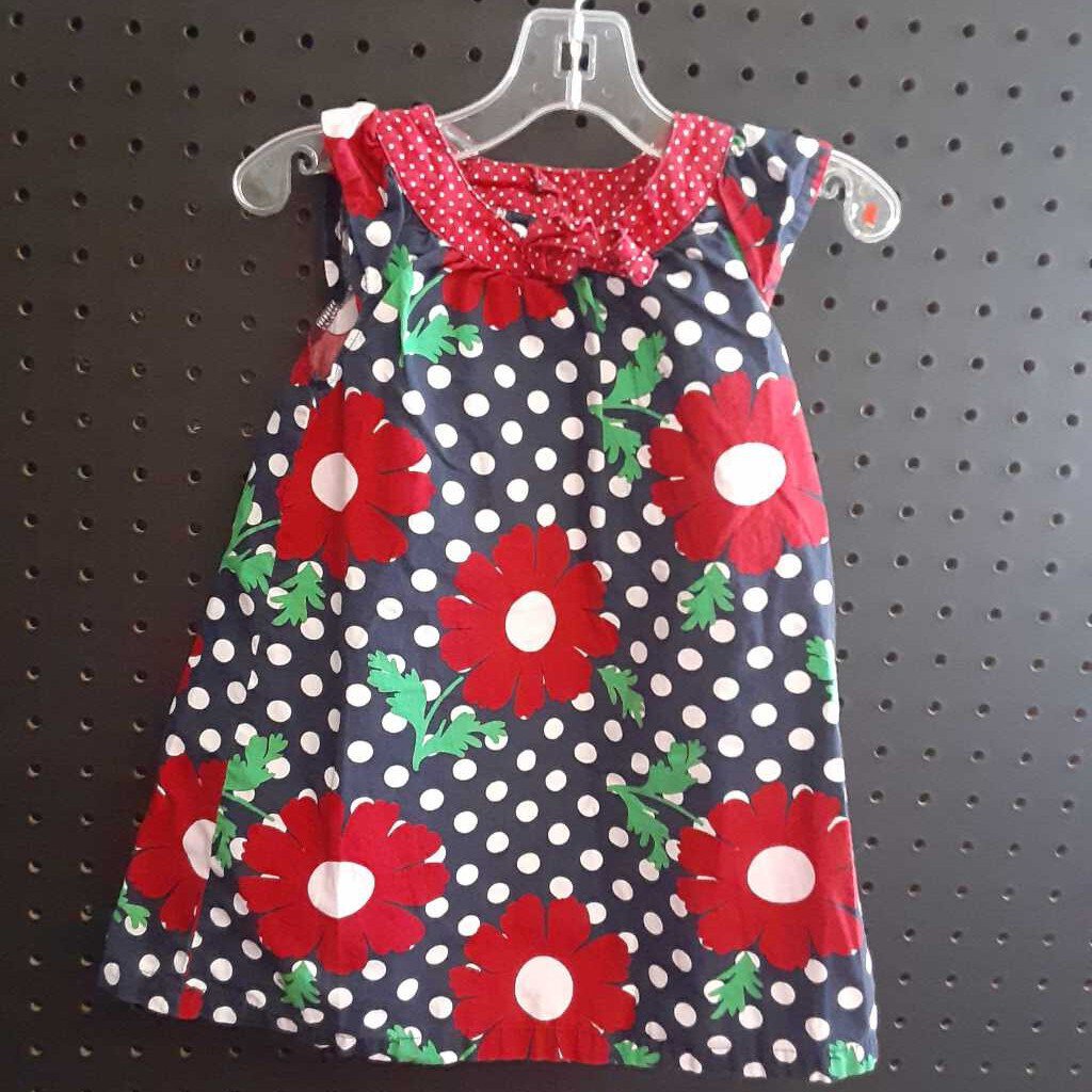 Sleeveless flower and polkadot dress