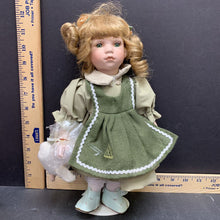 Load image into Gallery viewer, collectible porcelain doll w/ stand
