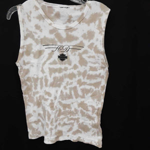 "H D" tie dye ribbed tank top