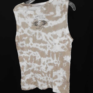 "H D" tie dye ribbed tank top