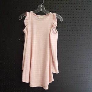 Striped cold shoulder dress