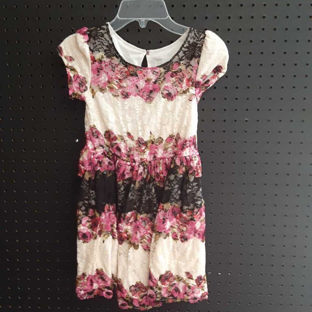 Floral print lace dress