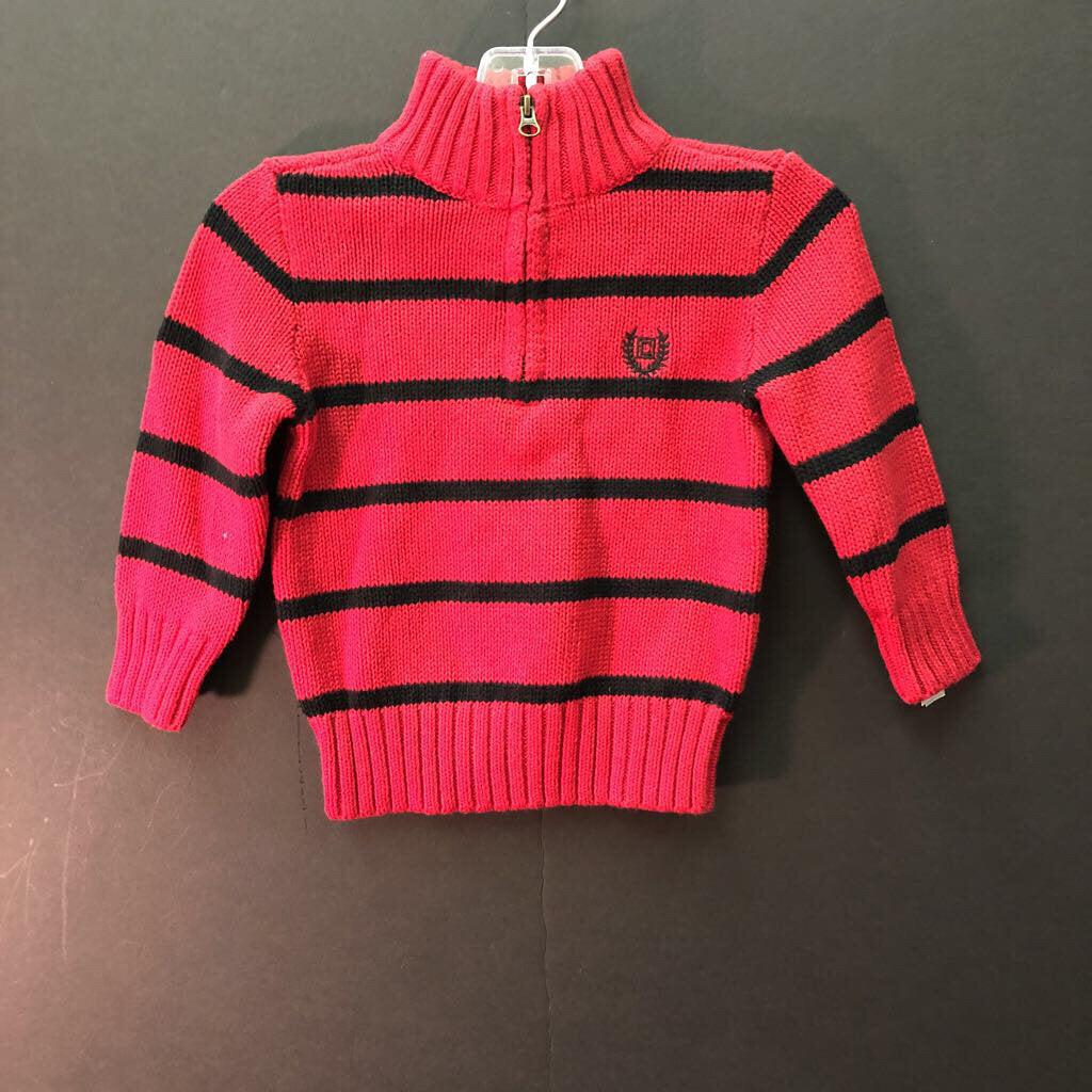 Striped zip sweater