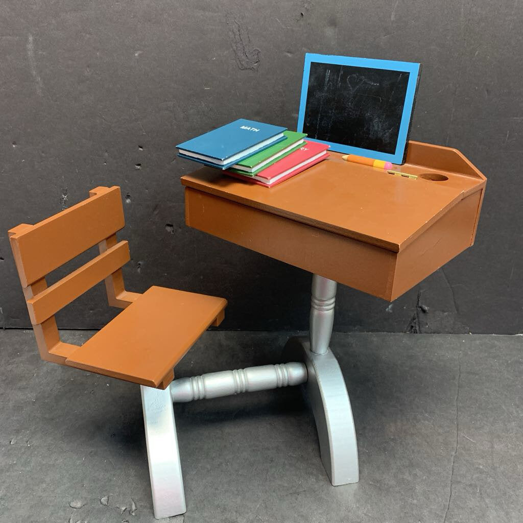 1940s school desk w/ accessories for 18