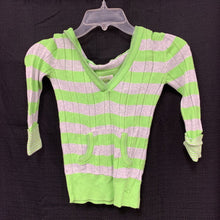 Load image into Gallery viewer, striped hooded top w/pockets
