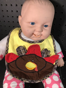 plaid turkey bib(Thanksgiving)