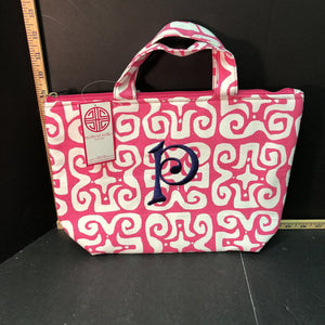 Monogram "P" pattern lunch bag