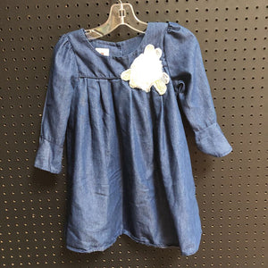 tulle flower denim dress