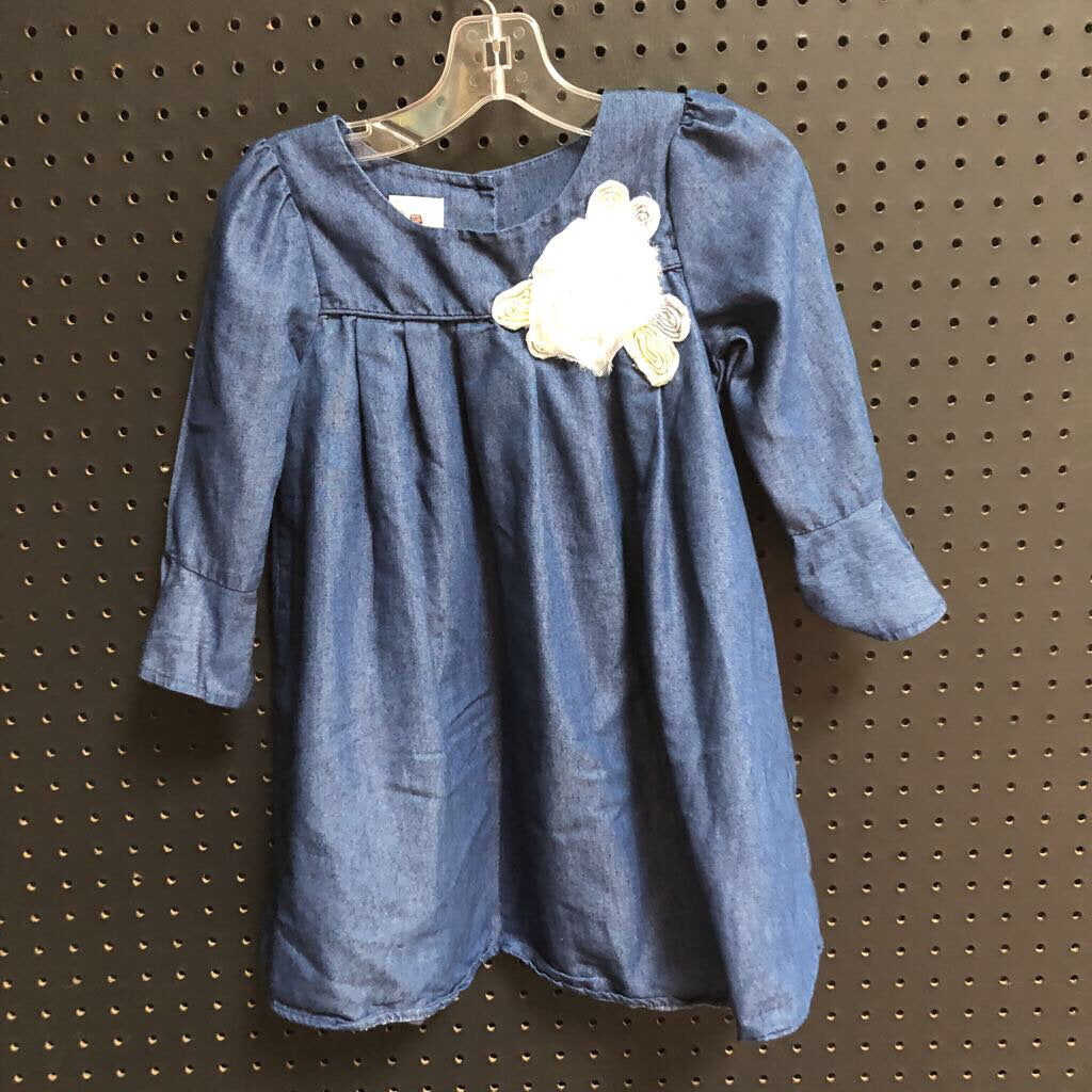tulle flower denim dress