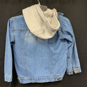 girl's hooded denim sweatshirt zipper jacket