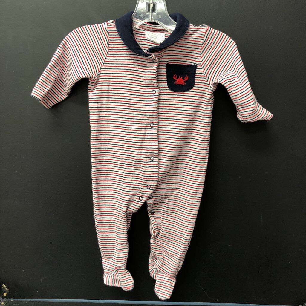 stripe crab button up outfit