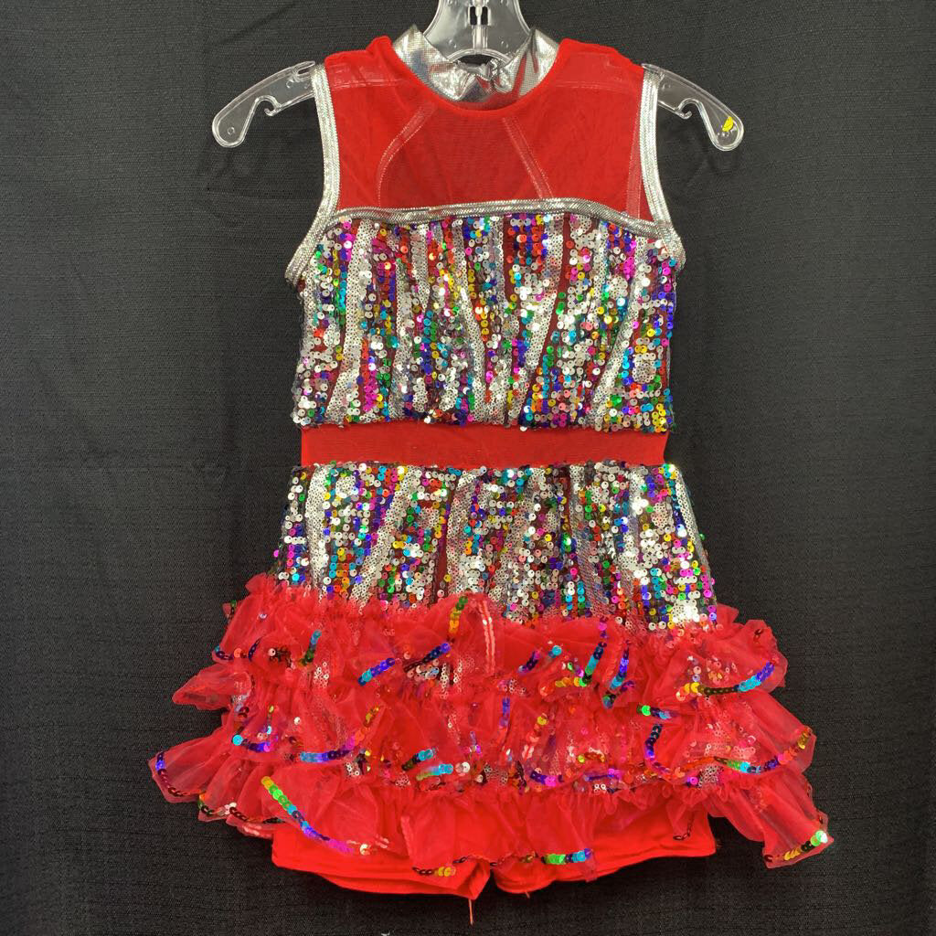 sequin leotard w/ mesh costume