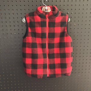 Boy Plaid zip fleece vest