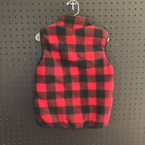 Boy Plaid zip fleece vest
