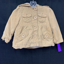 Load image into Gallery viewer, Corduroy button hooded coat
