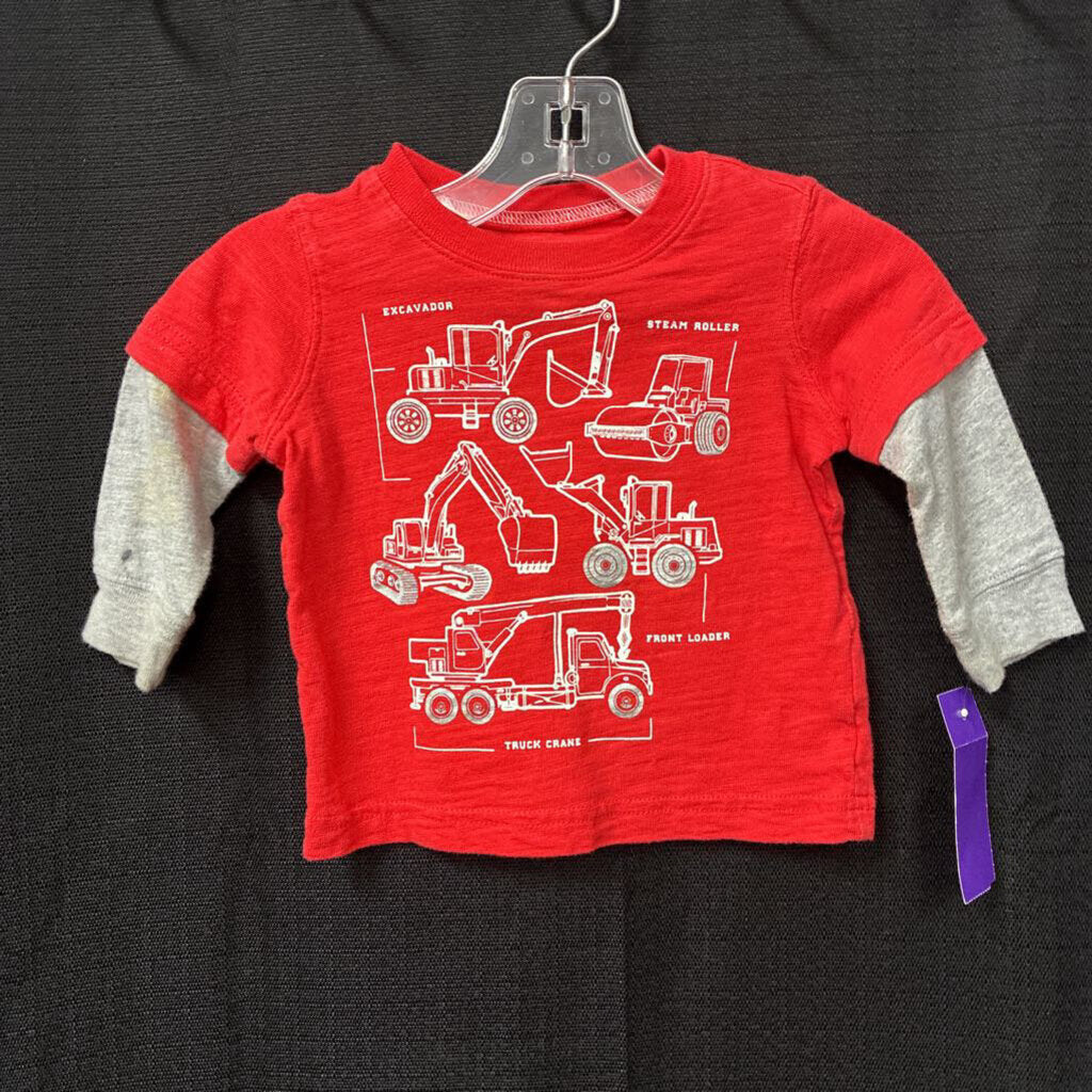 construction vehicle two tone shirt