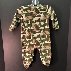 "Happy Camper" camo button sleepwear w/feet