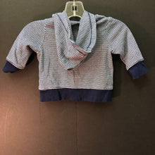 Load image into Gallery viewer, "Daddy's all-star tiny but mighty" hooded stripe zip sweatshirt w/pocket
