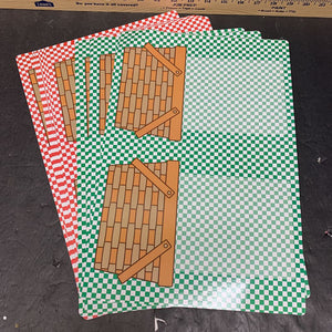 17 gingham picnic baskets sorting mats