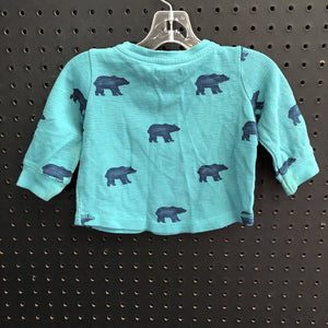 Half button bear shirt