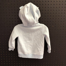 Load image into Gallery viewer, hooded stripe zip bear sweatshirt w/pocket
