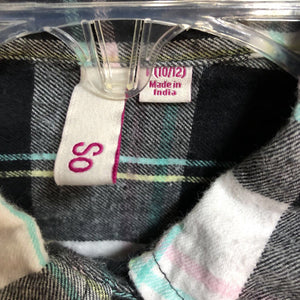 plaid button down top