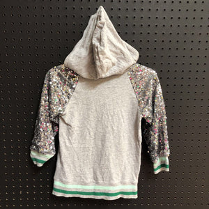 hooded sequin tiger top