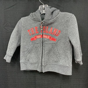 "The island" zip up hooded sweatshirt w/pocket