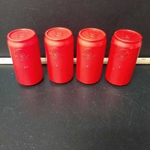 Load image into Gallery viewer, 4 pack Collectable Wendy’s Restaurants Fun with Food Pretend Red Plastic Pop Can
