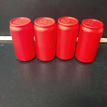 Load image into Gallery viewer, 4 pack Collectable Wendy’s Restaurants Fun with Food Pretend Red Plastic Pop Can
