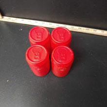 Load image into Gallery viewer, 4 pack Collectable Wendy’s Restaurants Fun with Food Pretend Red Plastic Pop Can
