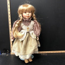 Load image into Gallery viewer, Collectible porcelain Girl doll w/ stand
