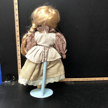 Load image into Gallery viewer, Collectible porcelain Girl doll w/ stand
