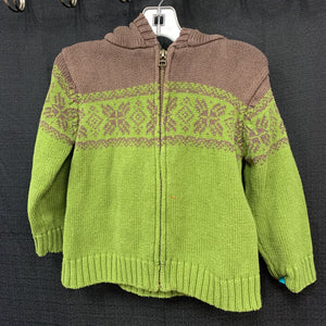 Patterned hooded zip up jacket